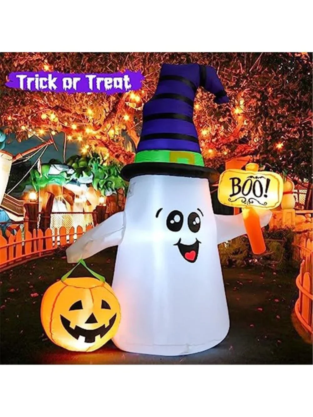 5 FT Halloween Inflatables Ghost Outdoor Decorations Blow Up Yard Cute